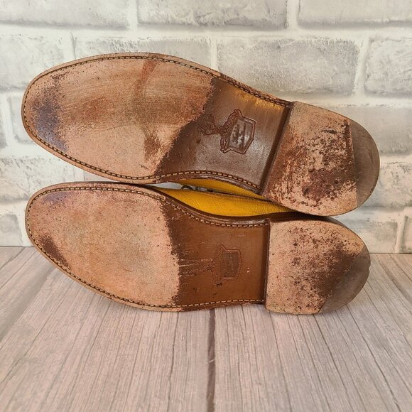 Florsheim Duckie Brown Leather Rockabilly Wingtip Oxford Yellow Retro10.5 D HTF - Picture 8 of 11